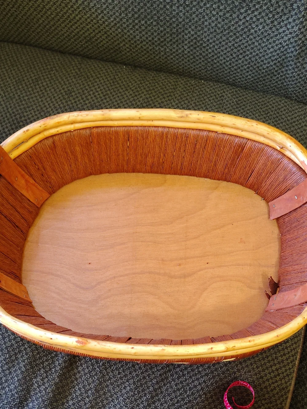 Handwoven Brown and Natural Wicker Basket with Handles